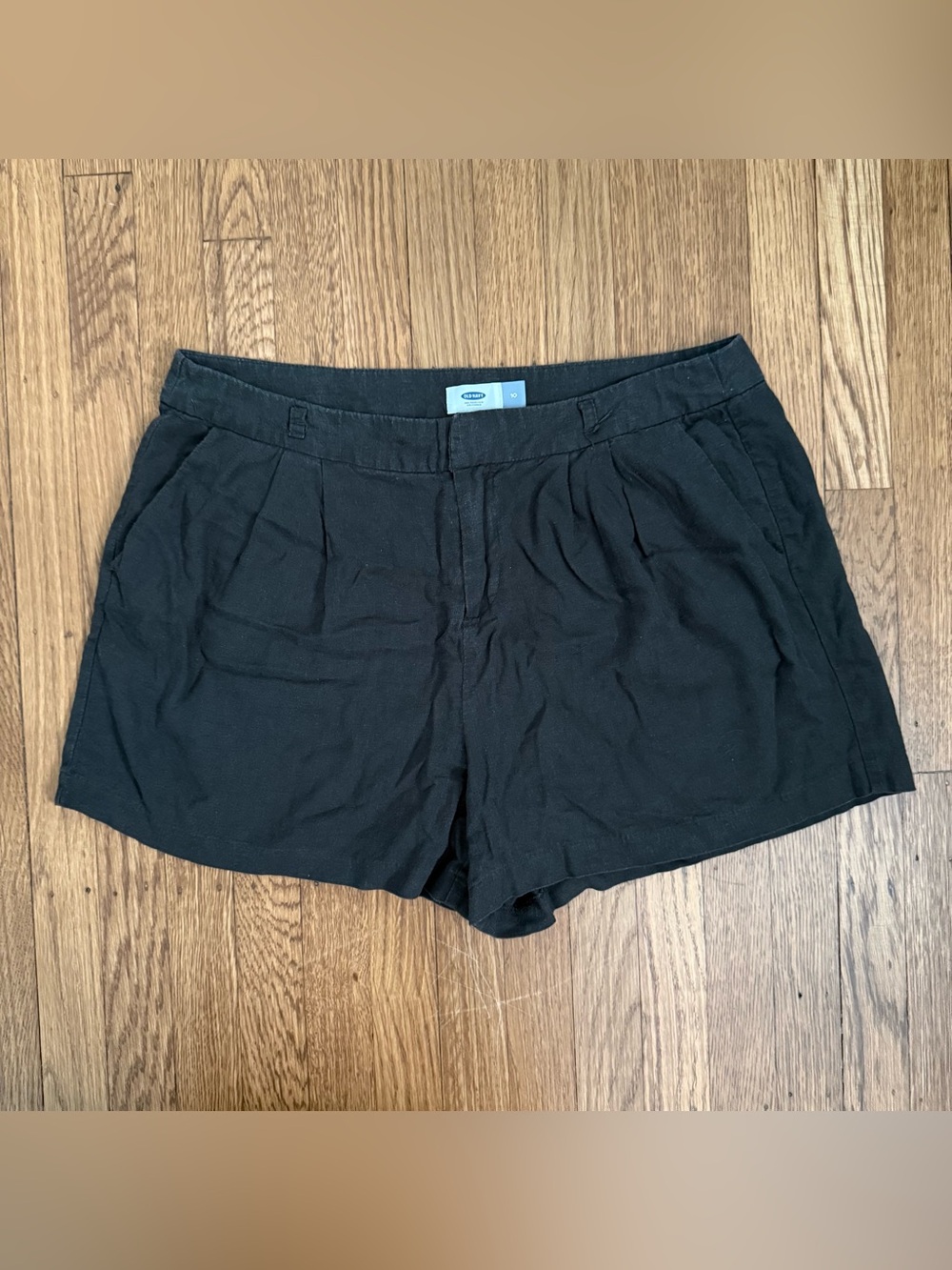 Old Navy Women’s Linen Blend Ash Black Shorts size 10